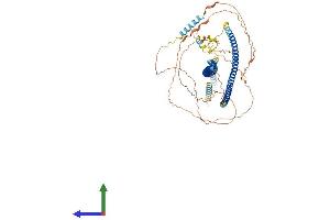 AlphaFold protein structure predicition of Human Recombinant BFSP1 Protein, UniprotID Q12934