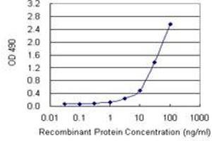 Sandwich ELISA detection sensitivity ranging from 1 ng/mL to 100 ng/mL. (IL13 (Human) Matched Antibody Pair)