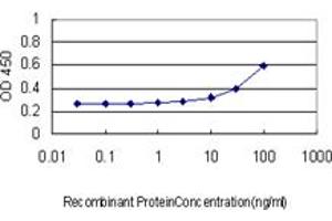 Detection limit for recombinant GST tagged IKZF3 is approximately 10ng/ml as a capture antibody. (IKZF3 antibody  (AA 1-509))