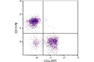 C57BL/6 mouse splenocytes were stained with Rat Anti-Mouse CD3ε-FITC. (CD3 epsilon antibody)