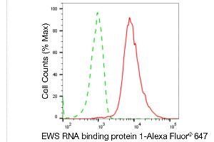 Flow cytometric analysis of EWS RNA binding protein 1 expression in HepG2 cells using EWS RNA binding protein 1 antibody (ABIN7798535), 1:2,000). (Recombinant EWSR1 antibody)