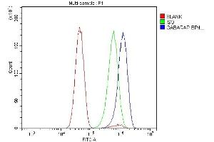 Flow Cytometry analysis of U251 cells using anti-GABARAP antibody (ABIN7603159). (GABARAP antibody  (N-Term))