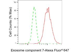Flow cytometric analysis of Exosome component 7 expression in HepG2 cells using Exosome component 7 antibody (ABIN7798549), 1:2,000).