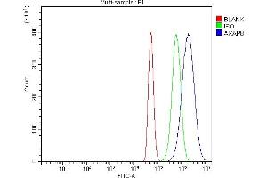 Flow Cytometry analysis of A431 cells using anti-AKAP 95/AKAP8 antibody (ABIN7601553). (AKAP8 antibody  (AA 380-546))