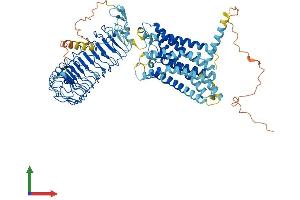 AlphaFold protein structure predicition of Human Recombinant RXFP1 Protein, UniprotID Q9HBX9