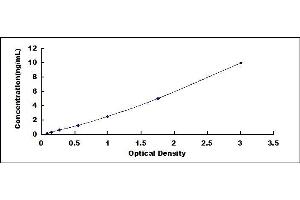 Typical standard curve (Beta Lactoglobulin (LGB) ELISA Kit)