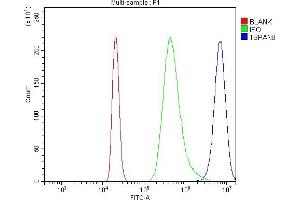 Flow Cytometry analysis of RAW264. (Tspan-8 antibody  (AA 108-203))