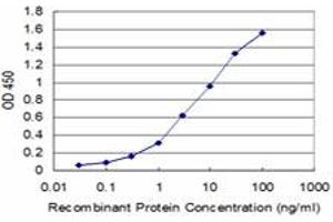 Detection limit for recombinant GST tagged BARX1 is approximately 0. (BARX1 antibody  (AA 1-100))