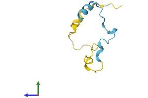 AlphaFold protein structure predicition of Human Recombinant CAMK2N2 Protein, UniprotID Q96S95