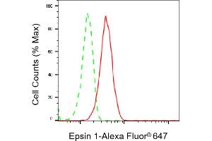 Flow cytometric analysis of Epsin 1 expression in HepG2 cells using Epsin 1 antibody (ABIN7798486), 1:2,000). (Recombinant Epsin 1 antibody)