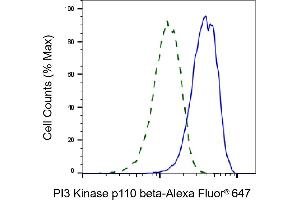 Validation of PI3 Kinase p110 beta knockdown using flow cytometry. (Recombinant PIK3CB antibody)