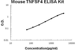 Mouse TNFSF4/OX40L PicoKine ELISA Kit standard curve