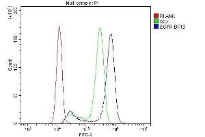 Flow Cytometry analysis of A431 cells using anti-EGFR antibody (ABIN5518909). (EGFR antibody  (N-Term))