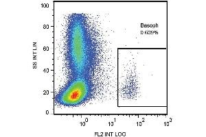 Surface staining of human peripheral blood cells with anti-CD107a (H4A3) PE. (LAMP1 antibody  (APC))