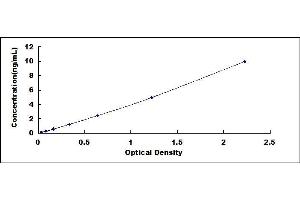 Typical standard curve (CD8 alpha ELISA Kit)