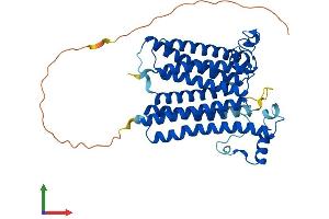 AlphaFold protein structure predicition of Human Recombinant COX15 Protein, UniprotID Q7KZN9 (COX15 Protein (AA 1-410) (His tag))