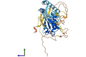 AlphaFold protein structure predicition of Human Recombinant ASCC1 Protein, UniprotID Q8N9N2 (ASCC1 Protein (AA 1-400) (His tag))