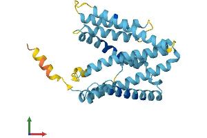 AlphaFold protein structure predicition of Human Recombinant SLC9B1P1 Protein, UniprotID A6NJY1 (SLC9B1P1 Protein (AA 1-282) (His tag))