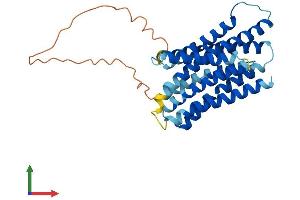 AlphaFold protein structure predicition of Human Recombinant SLC39A3 Protein, UniprotID Q9BRY0