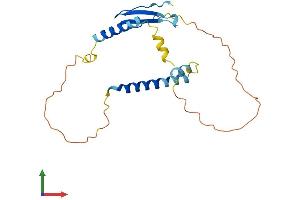 AlphaFold protein structure predicition of Human Recombinant AKIP1 Protein, UniprotID Q9NQ31