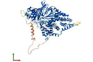AlphaFold protein structure predicition of Human Recombinant AOPEP Protein, UniprotID Q8N6M6