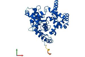 AlphaFold protein structure predicition of Human Recombinant GRTP1 Protein, UniprotID Q5TC63
