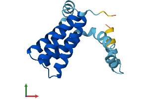 AlphaFold protein structure predicition of Mouse Recombinant Golt1b Protein, UniprotID Q9CR60