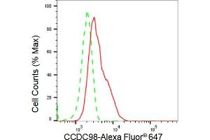 Flow cytometric analysis of CCDC98 expression in HT- cells using CCDC98 antibody (ABIN7798559), 1:2,000). (Recombinant CCDC98 antibody)