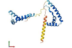 AlphaFold protein structure predicition of Mouse Recombinant Hmgb3 Protein, UniprotID O54879 (HMGB3 Protein (AA 1-200) (His tag))