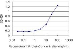 Detection limit for recombinant GST tagged CAV3 is approximately 1ng/ml as a capture antibody. (Caveolin 3 antibody  (AA 1-83))