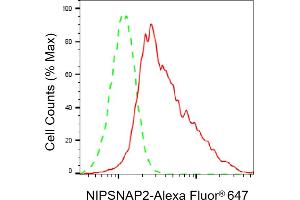 Flow cytometric analysis of NIPSNAP2 expression in HepG2 cells using NIPSNAP2 antibody (ABIN7798724), 1:2,000).