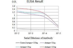 Black line: Control Antigen (100 ng),Purple line: Antigen (10 ng), Blue line: Antigen (50 ng), Red line:Antigen (100 ng) (CD276 antibody  (AA 29-466))