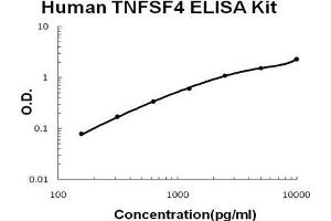 Human TNFSF4/OX40L PicoKine ELISA Kit standard curve (TNFSF4 ELISA Kit)