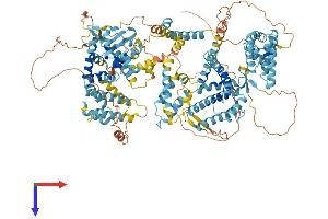 AlphaFold protein structure predicition of Human Recombinant RGSL1 Protein, UniprotID A5PLK6 (RGSL1 Protein (AA 1-1076) (His tag))