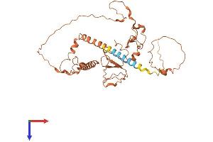 AlphaFold protein structure predicition of Human Recombinant FAM157A Protein, UniprotID C9JC47 (FAM157A Protein (AA 1-383) (His tag))