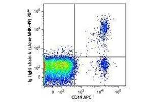 Flow Cytometry (FACS) image for Mouse anti-Human Ig (Light Chain) antibody (Pacific Blue) (ABIN2667171) (Mouse anti-Human Ig (Light Chain) Antibody (Pacific Blue))