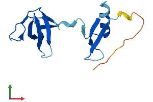 AlphaFold protein structure predicition of Human Recombinant GRAPL Protein, UniprotID Q8TC17 (GRAPL Protein (AA 1-118) (His tag))