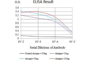 Black line: Control Antigen (100 ng),Purple line: Antigen (10 ng), Blue line: Antigen (50 ng), Red line:Antigen (100 ng) (TNFRSF4 antibody  (AA 29-214))