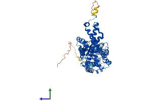 AlphaFold protein structure predicition of Mouse Recombinant Steap2 Protein, UniprotID Q8BWB6 (STEAP2 Protein (AA 1-489) (His tag))