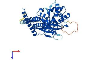 AlphaFold protein structure predicition of Mouse Recombinant Lpgat1 Protein, UniprotID Q91YX5 (LPGAT1 Protein (AA 1-370) (His tag))