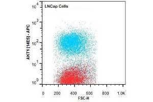 Flow Cytometry of Mouse anti-AKT1 antibody. (AKT1 antibody  (Internal Region) (APC))