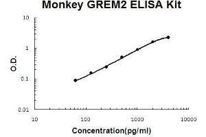 Monkey Primate GREM2 PicoKine ELISA Kit standard curve