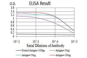 Black line: Control Antigen (100 ng),Purple line: Antigen (10 ng), Blue line: Antigen (50 ng), Red line:Antigen (100 ng) (IL1RAPL1 antibody  (AA 541-694))