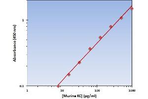 This is an example of what a typical standard curve will look like. (KC ELISA Kit)