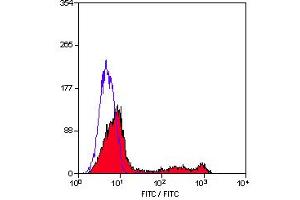 Staining of human peripheral blood lymphocytes with MOUSE ANTI HUMAN CD8 (ABIN119508). (CD8 antibody)