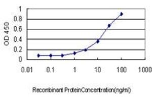 Detection limit for recombinant GST tagged C16orf9 is approximately 1ng/ml as a capture antibody. (ITFG3 antibody  (AA 1-552))