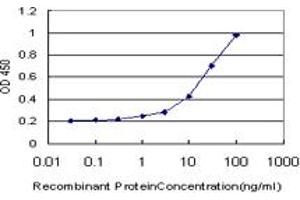 Detection limit for recombinant GST tagged LHX1 is approximately 1ng/ml as a capture antibody. (LHX1 antibody  (AA 1-100))