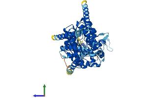 AlphaFold protein structure predicition of Mouse Recombinant Has2 Protein, UniprotID P70312 (HAS2 Protein (AA 1-552) (His tag))