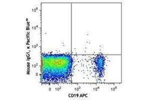 Flow Cytometry (FACS) image for Mouse anti-Human Ig (Light Chain) antibody (Pacific Blue) (ABIN2667172) (Mouse anti-Human Ig (Light Chain) Antibody (Pacific Blue))