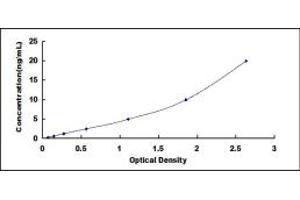 Typical standard curve (Thymidine Phosphorylase ELISA Kit)